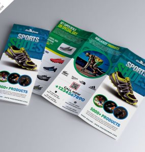 Sport Footwear Product Tri-Fold Brochure PSD