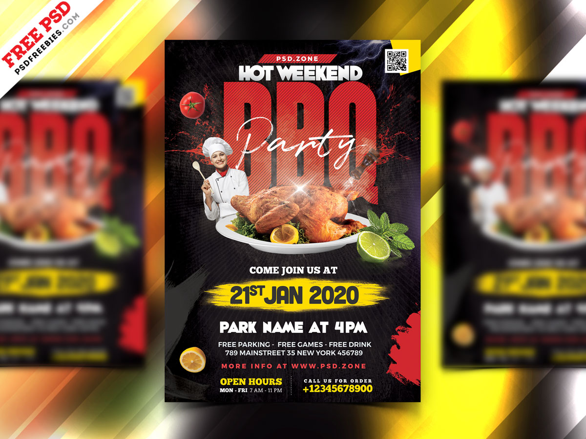 BBQ Party Flyer Design PSD – PSDFreebies.com In Free Bbq Flyer Template