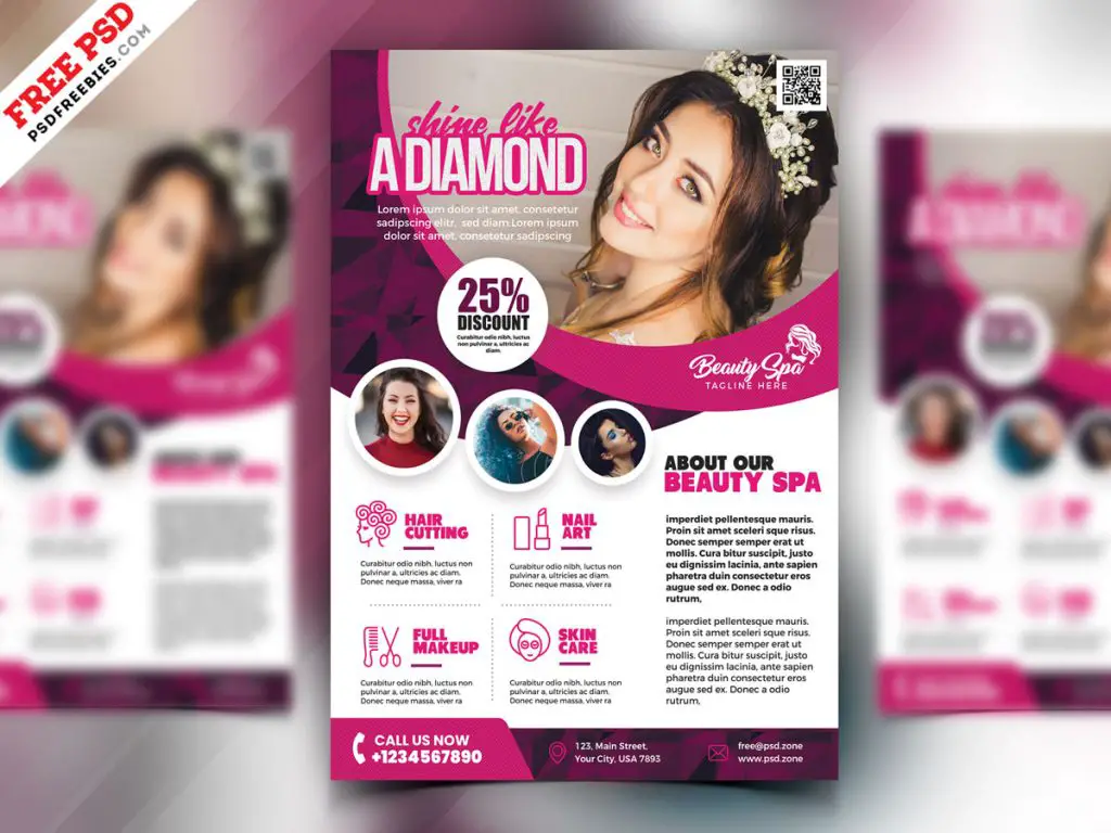 Beauty Salon Flyer Design PSD | PSDFreebies.com