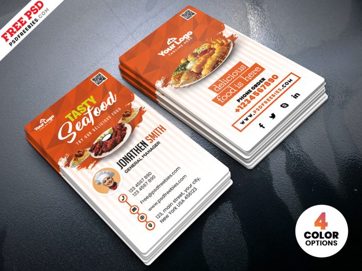 Fast Food Restaurant Business Card PSD