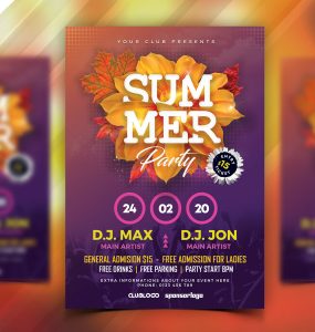 Summer Season Music Party Flyer PSD