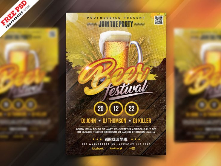 Beer Festival Flyer Template PSD