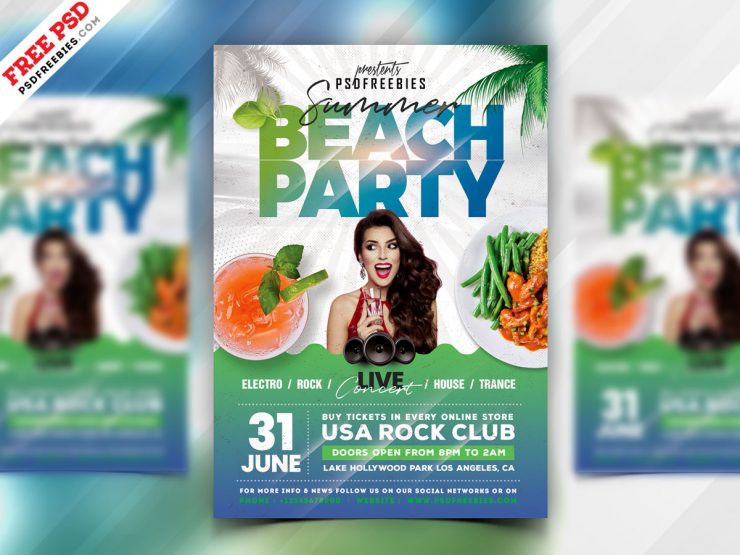 Summer Beach Party PSD Flyer