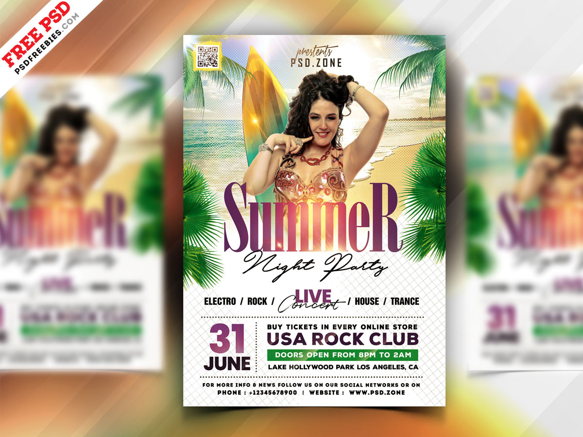 Beach Party Flyer Psd Free Download