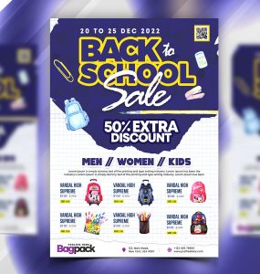Back to School Sale Flyer PSD