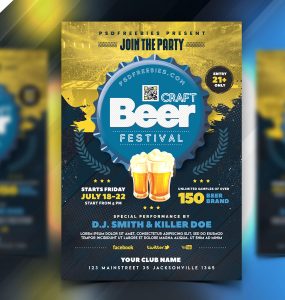 Beer Festival Celebration Flyer PSD