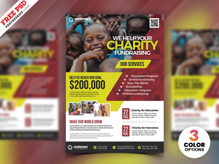 Charity Fundraisers Flyer PSD Template | PSDFreebies.com