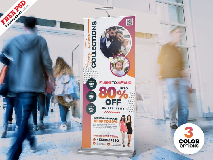 Fashion Sale Roll Up Banner PSD