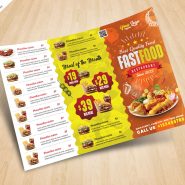 Horizontal Fast Food Menu Flyer PSD