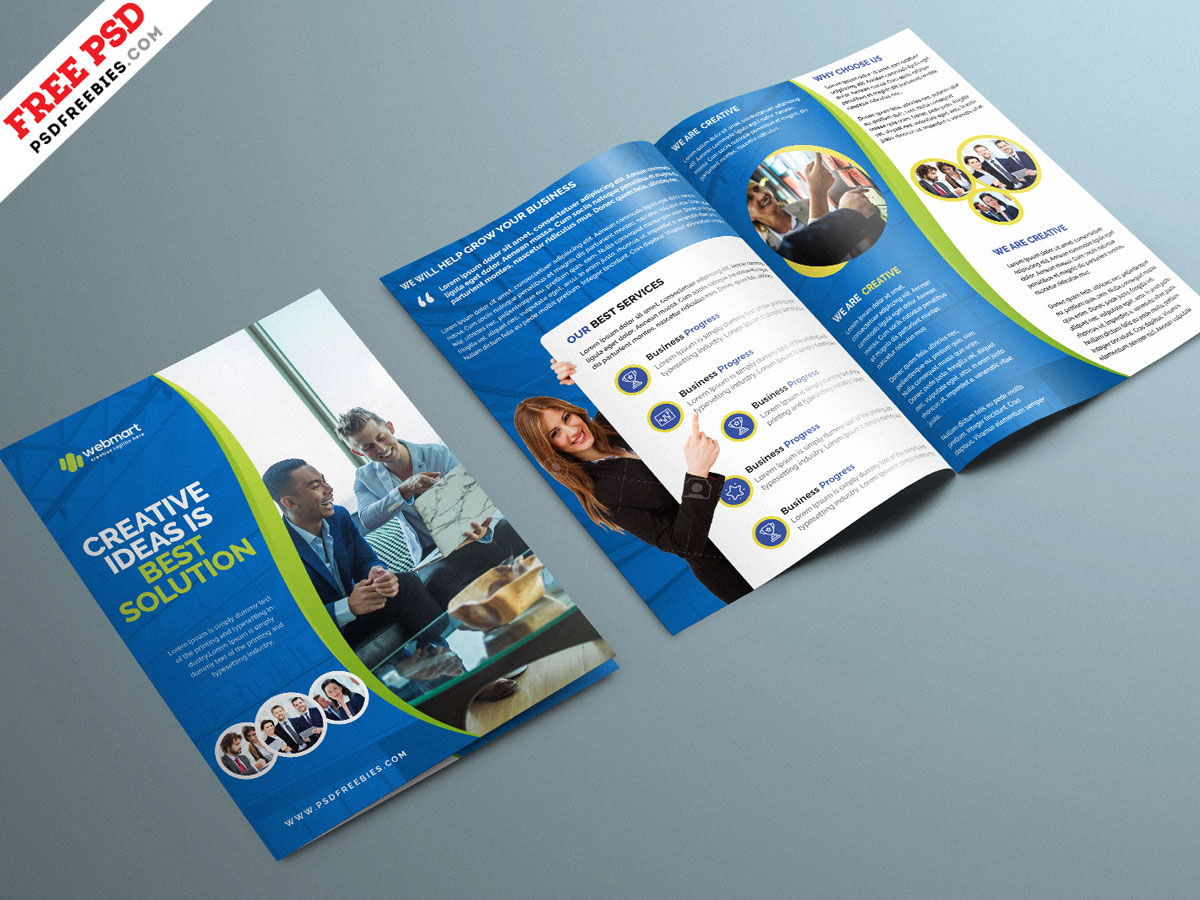 Corporate BiFold Brochure PSD Template – PSDFreebies.com In 2 Fold Brochure Template Psd