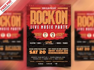 Live Rock Music Event Flyer PSD