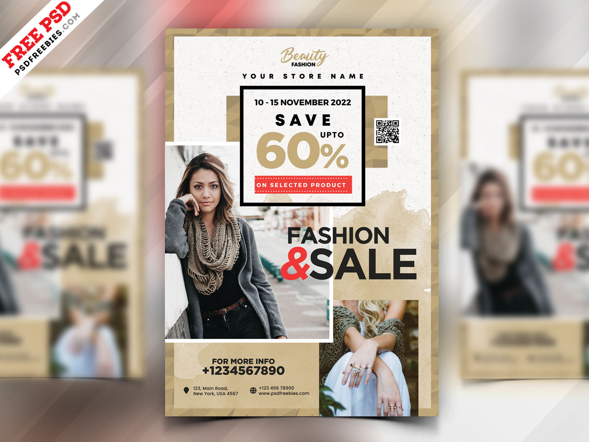 Modern Sale Flyer Template PSD – PSDFreebies.com For Fashion Flyers Templates For Free