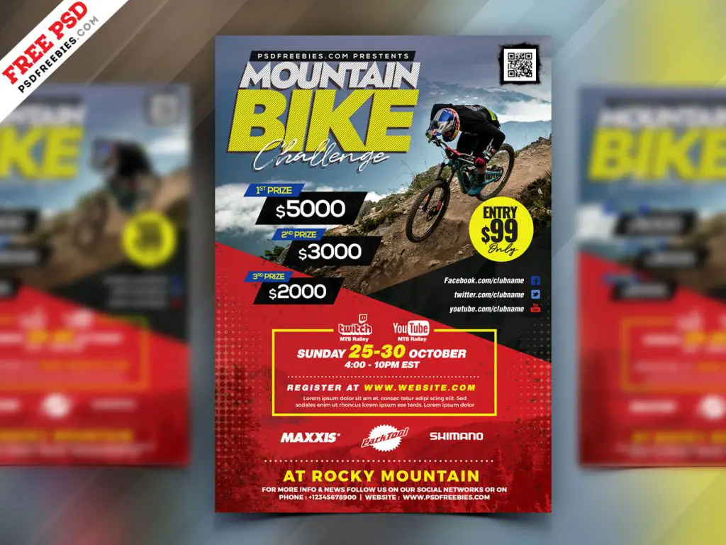 Mountain Bike Rally Event Flyer PSD