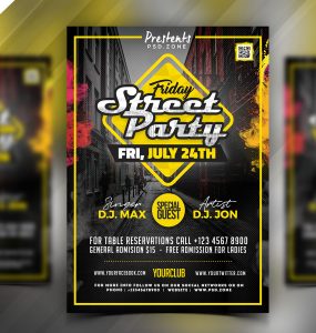 Street Party Flyer Graphics PSD