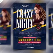 Crazy Night Party Flyer PSD