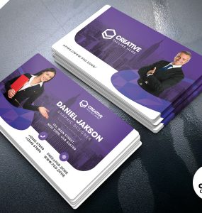 Horizontal Corporate Business Card PSD Template