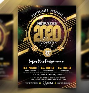 2020 New Year Party Flyer PSD