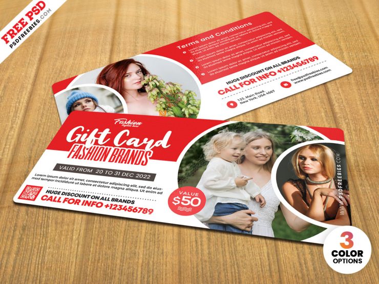 Fashion Store Gift Card PSD