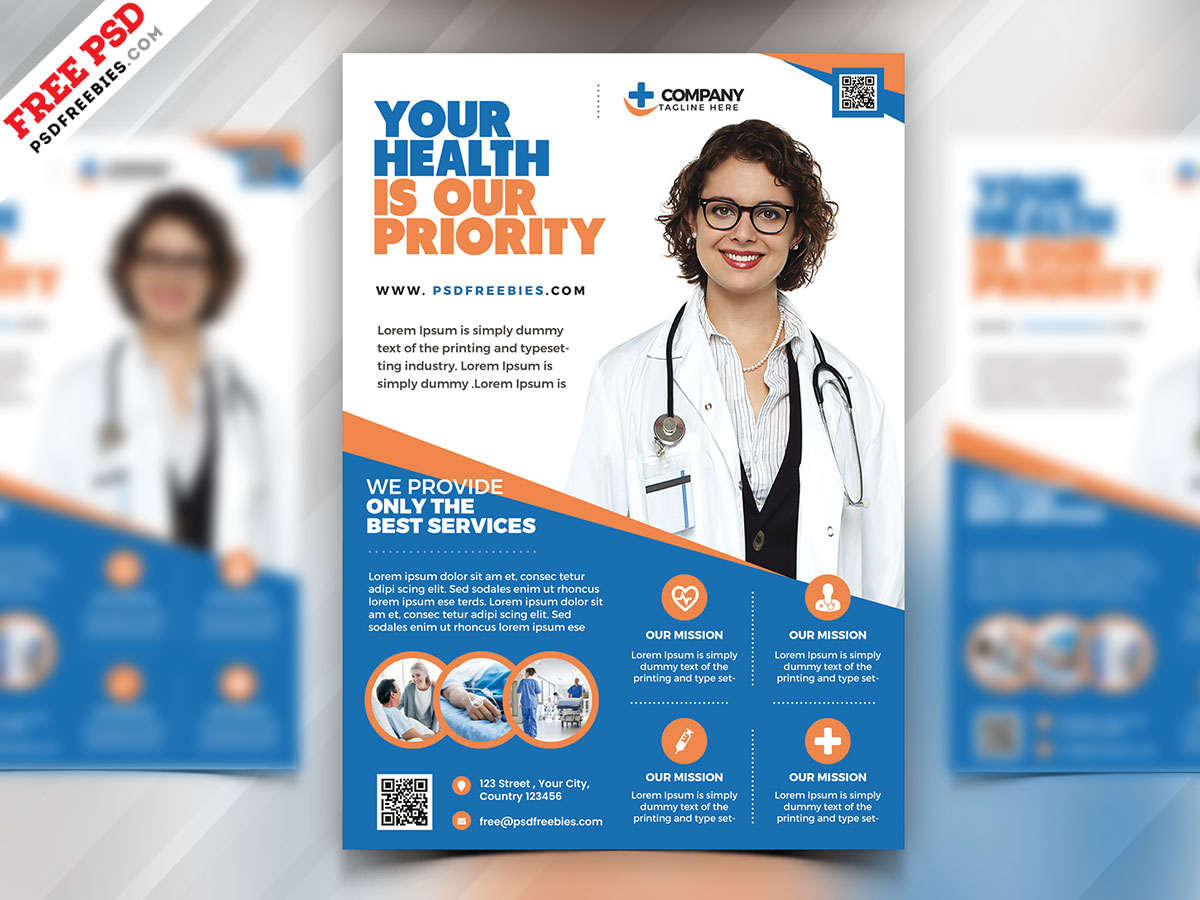Health Care Flyer Template PSD – PSDFreebies.com Regarding Healthcare Brochure Templates Free Download