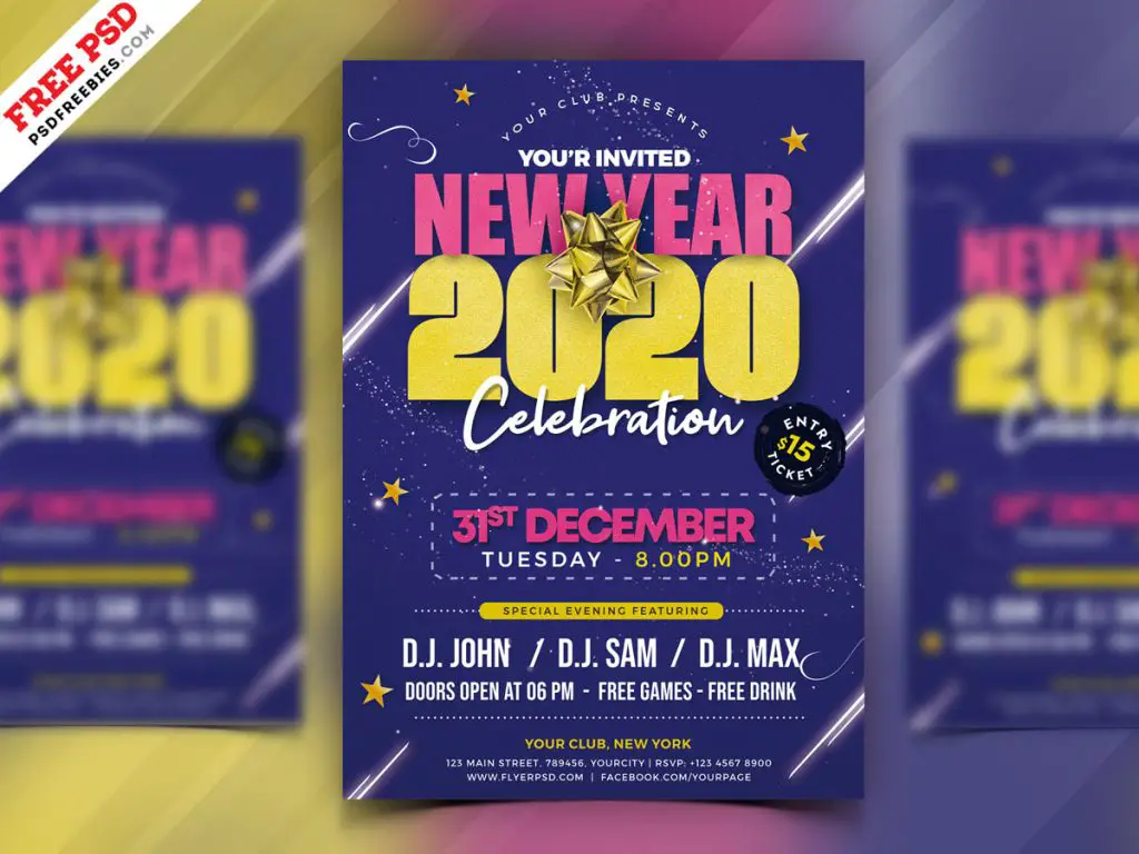 New Year Party Flyer Psd Psdfreebies Com