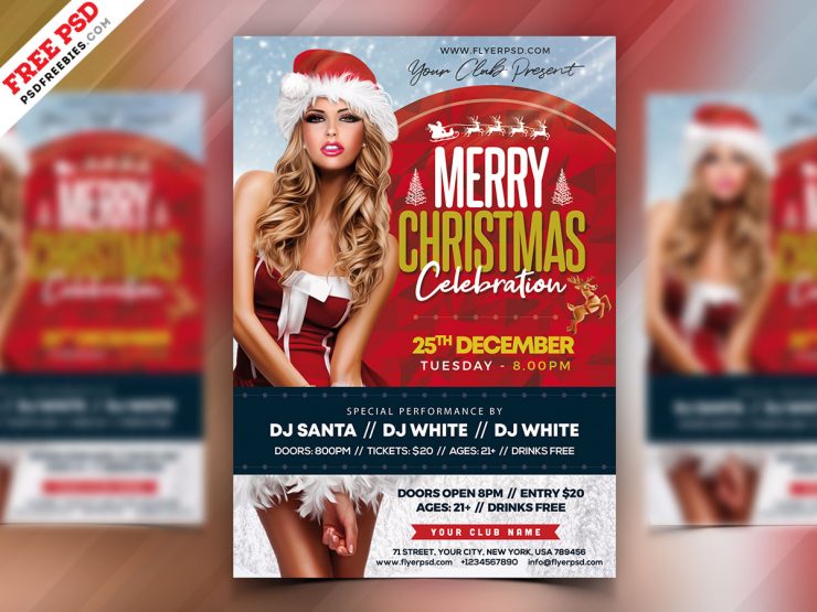 Premium Christmas Party Flyer PSD