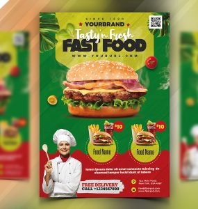 Fast Food Restaurant Menu Flyer PSD