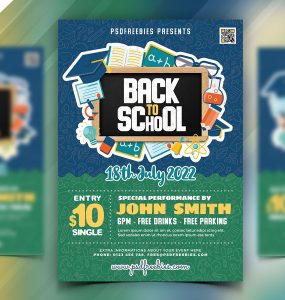 Back to School Party Flyer Design PSD