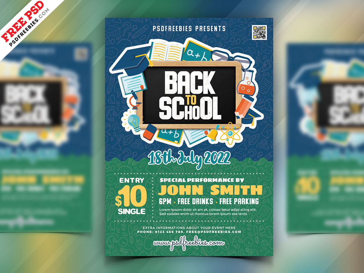 Back to School Party Flyer Design PSD – PSDFreebies.com Regarding Back To School Party Flyer Template