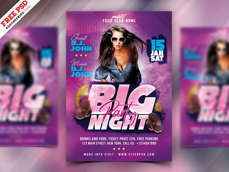Night Club Party Event Flyer PSD