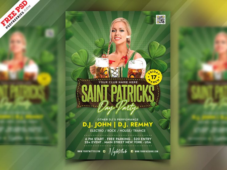 Saint Patricks Day Celebration Flyer PSD