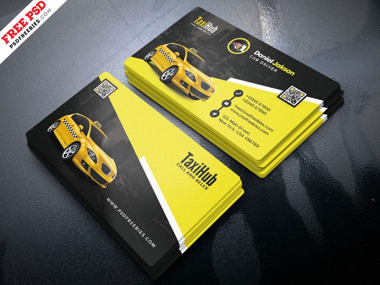 Taxi Service Business Card PSD | PSDFreebies.com