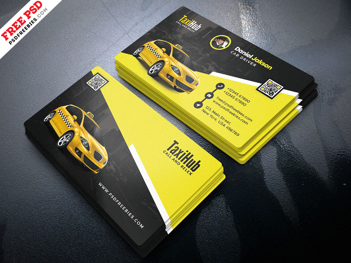taxi driver business card template free download
