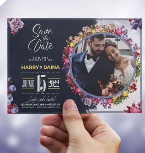 Wedding Invitation Card with Photo PSD