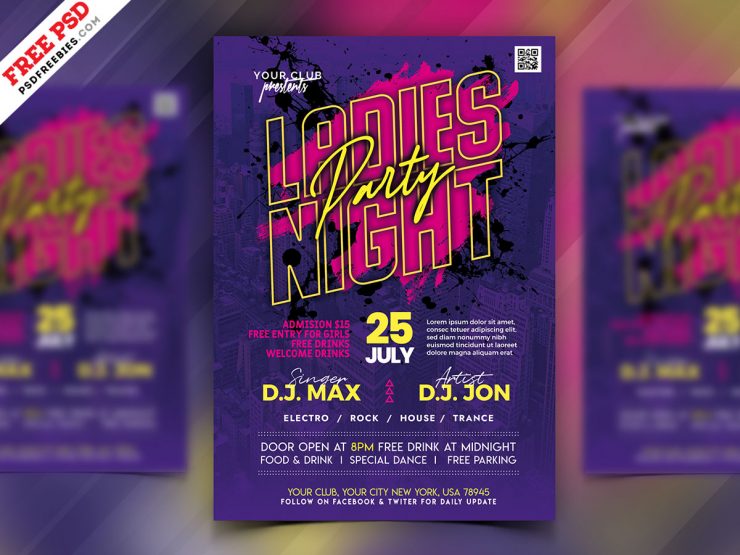 Ladies Night Music Club Party Flyer