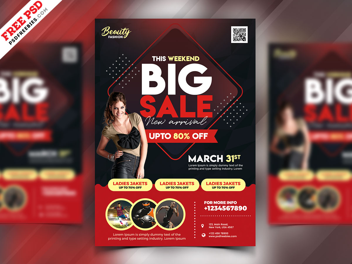 Free Fashion Sale Flyer Template in PSD – Free PSD Templates
