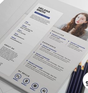 Clean and Fresh Resume Design PSD Template