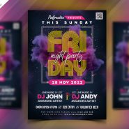 Friday Night Club Party Flyer PSD