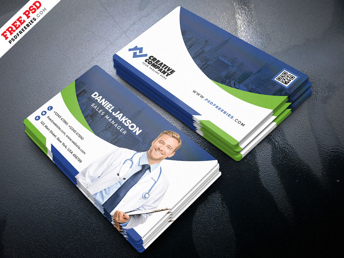Hospital and Health Care Business Card PSD – PSDFreebies.com Within Medical Business Cards Templates Free