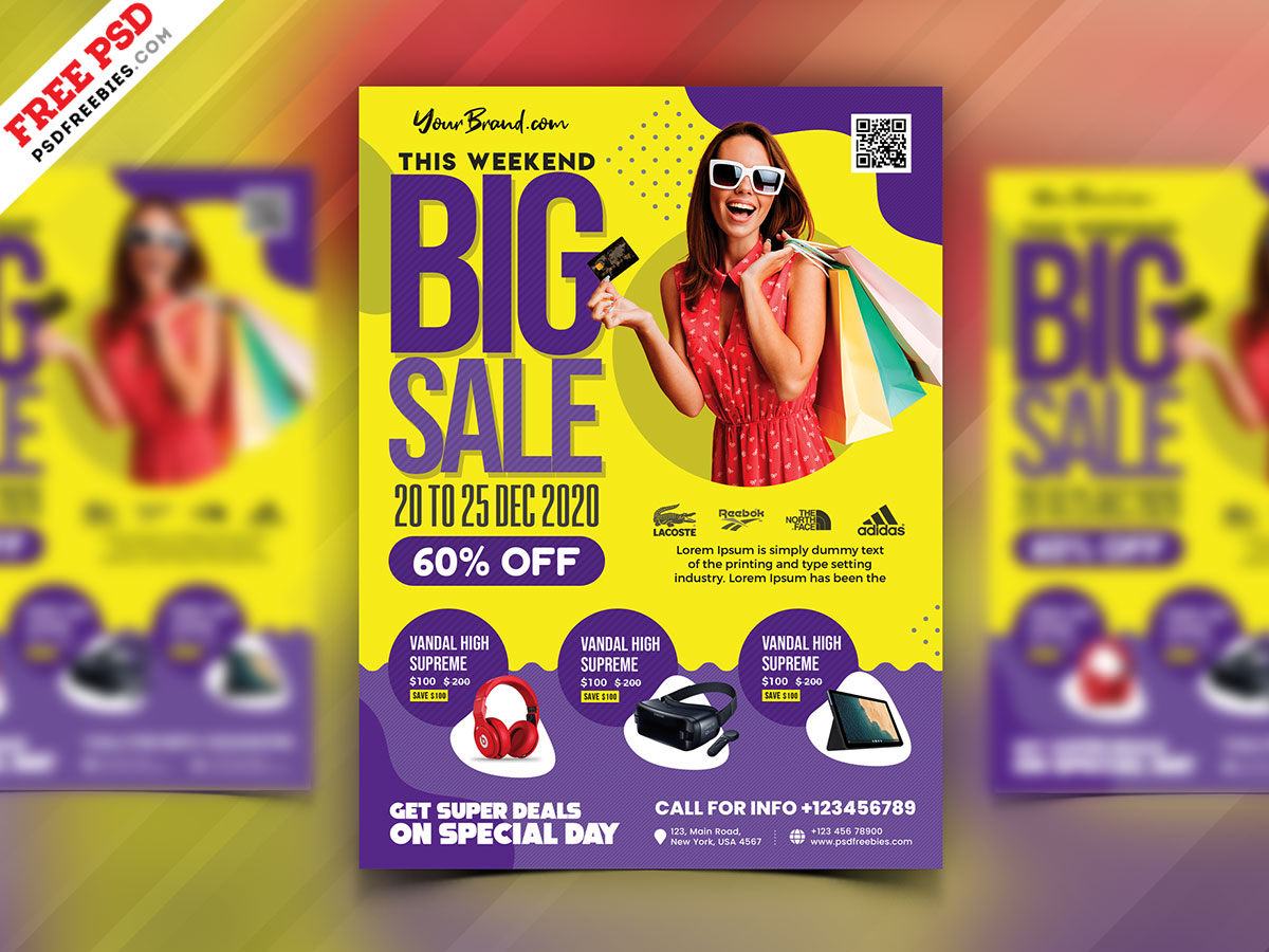Colorful Big Sale Flyer PSD Template