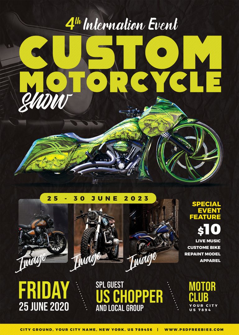Motorcycle Show Event Flyer PSD