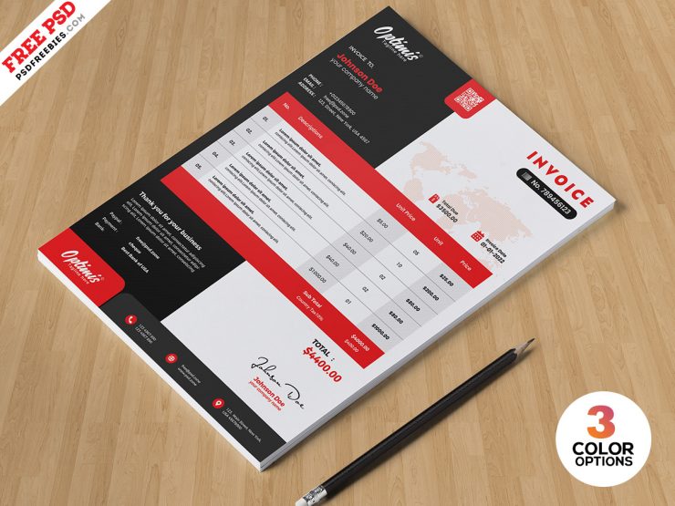 Professional Invoice Template PSD