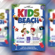 Kids Beach Party Flyer PSD