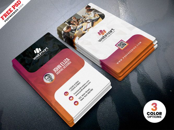 Vertical Creative Business Card Design PSD | PSDFreebies.com