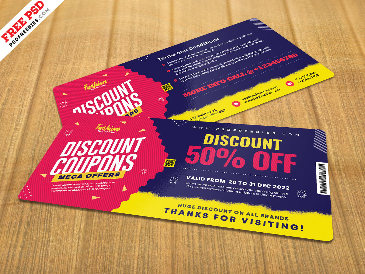 Beautiful Discount Coupons Template PSD PSDFreebies