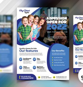 Kids School Admission Flyer PSD Template