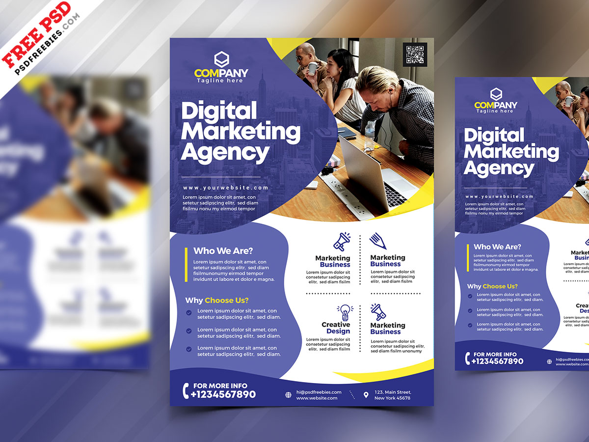 Marketing Agency Promotion Flyer PSD – PSDFreebies.com Pertaining To Digital Flyer Templates