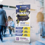 Tour and Travel Roll Up Banner PSD