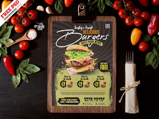 Restaurant Food Menu Design PSD Template | PSDFreebies.com