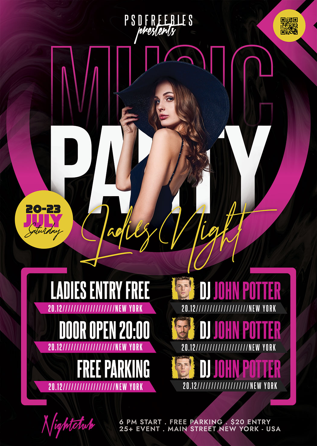 Awesome Club Party Flyer PSD Template Preview 