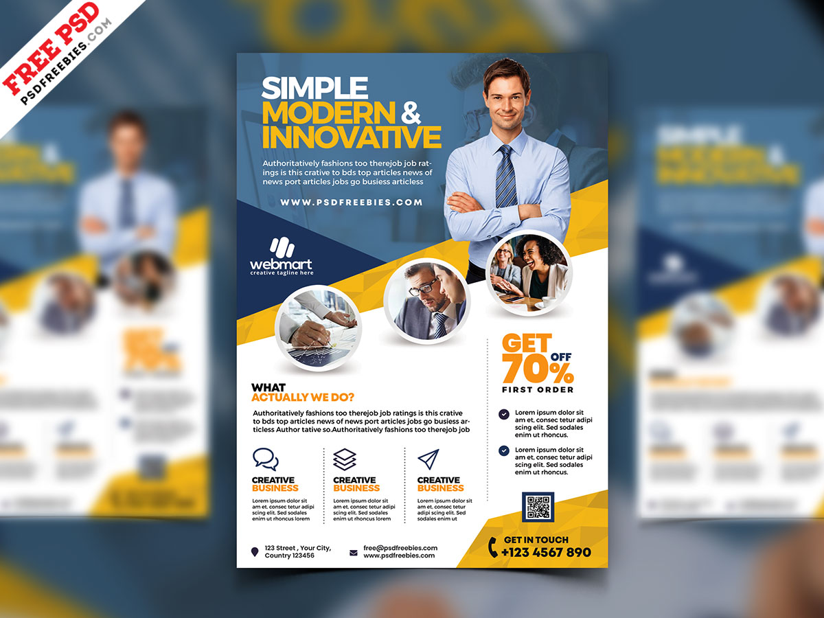 Business Promotion Flyer Template PSD – PSDFreebies.com With Flyer Design Templates Psd Free Download